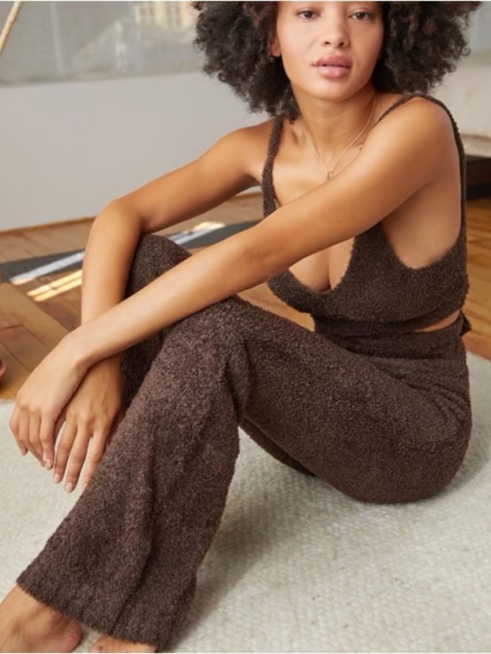 Urban Outfitters Brown Textured Crop Tank
